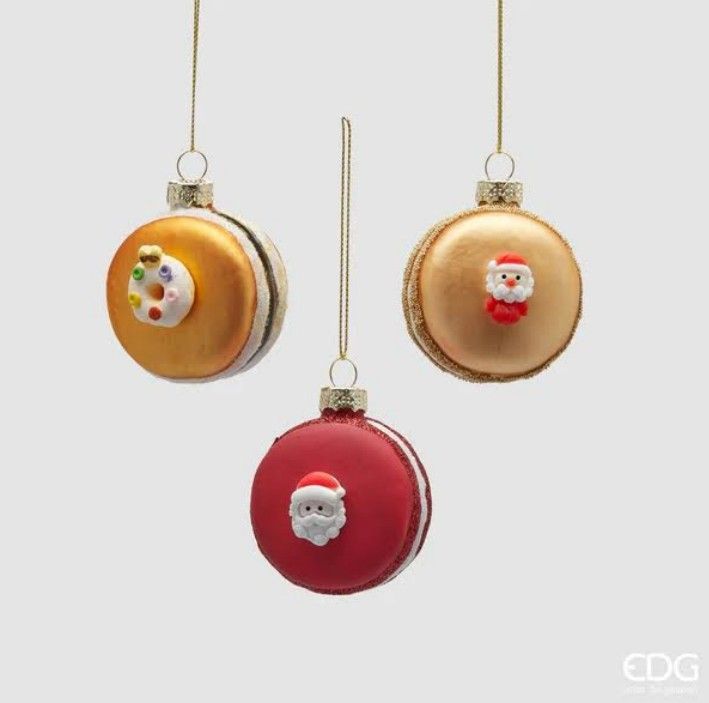 EDG - Macaron Pai Natal enfeite de vidro soprado 4 cm EDG - Macaron Pai Natal enfeite de vidro soprado 4 cm