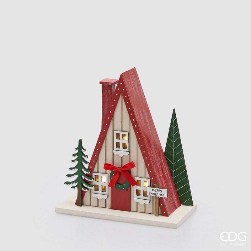 Diorama casinha LED - Branco/Vermelho