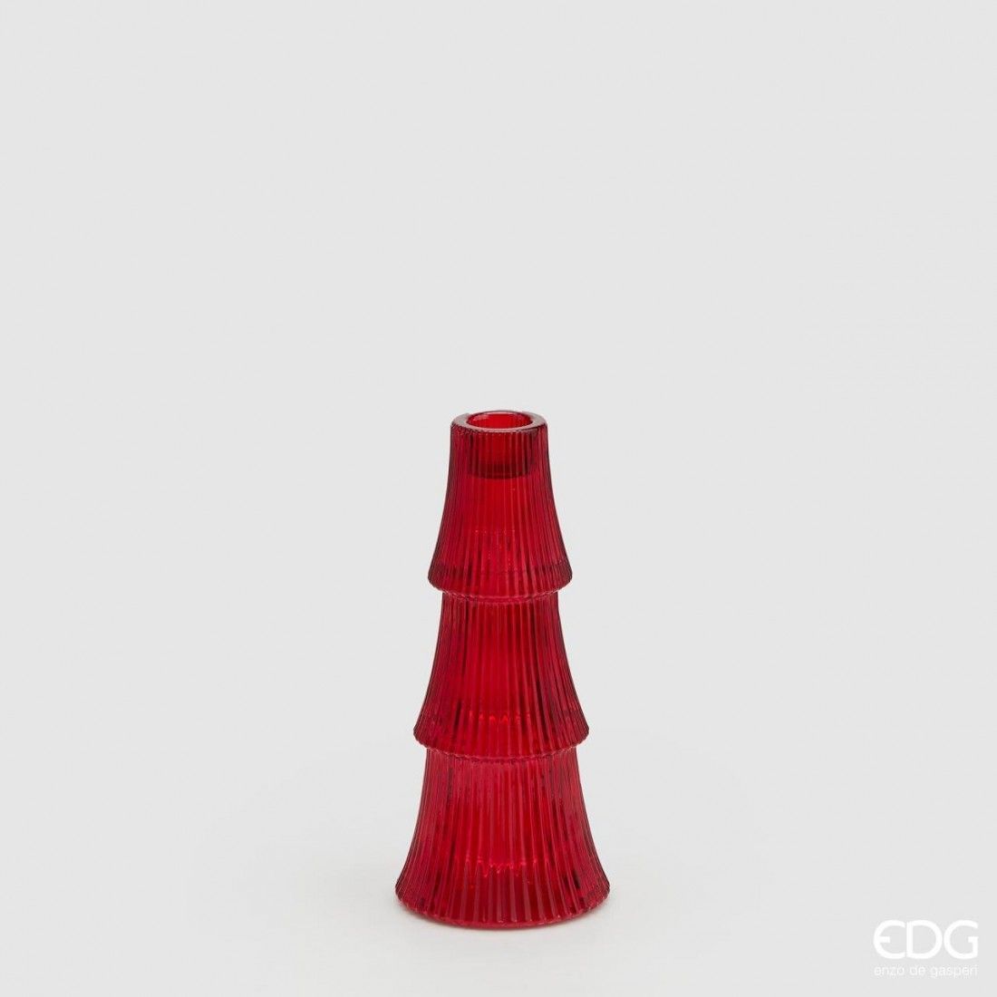 Castiçal pinha estratificado H18 D8  - Vermelho