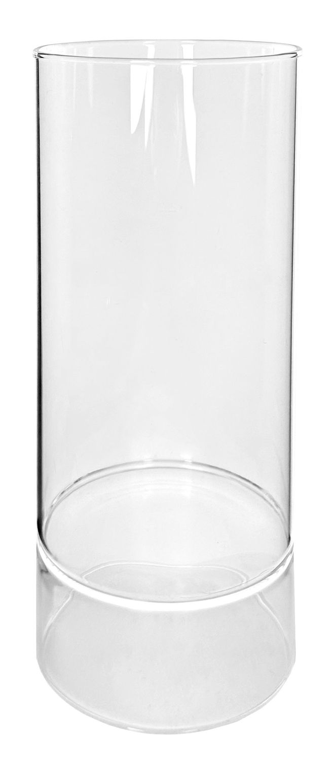 Jarra cilíndrica de vidro dupla face transparente 9x25cm