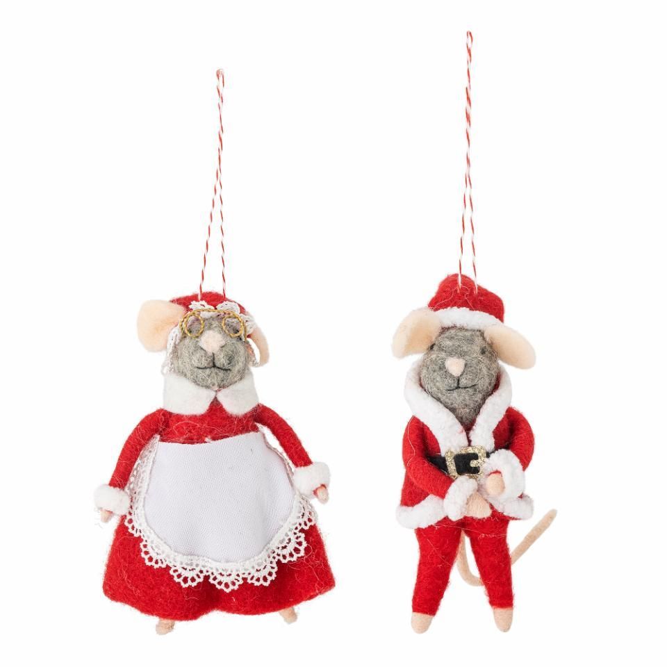 Pai e mãe natal Peo, Vermelho, Lã, C11xA23xL10cm, conjunto de 2
