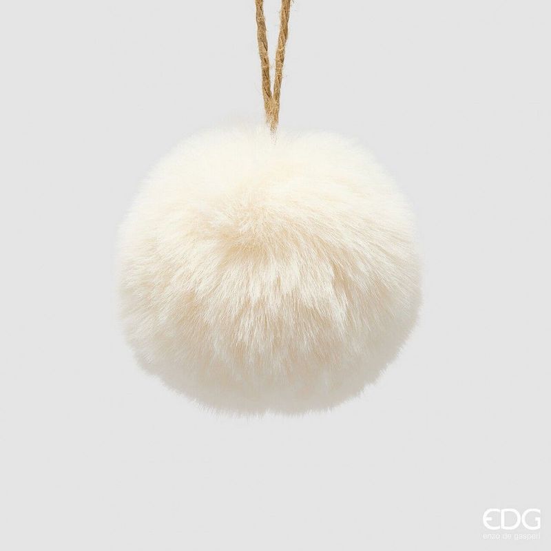 Enfeite bola peluda (Ø8cm)- Branco
