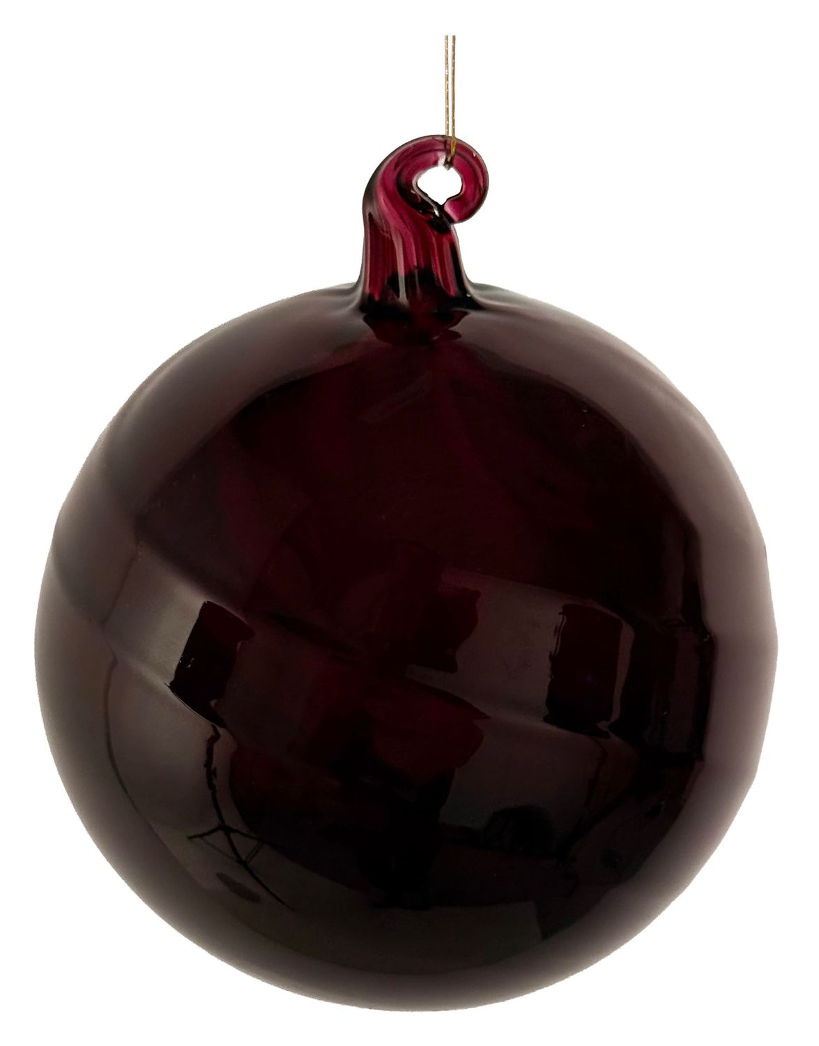 Bola de vidro ESPIRAL bordô escuro 8cm