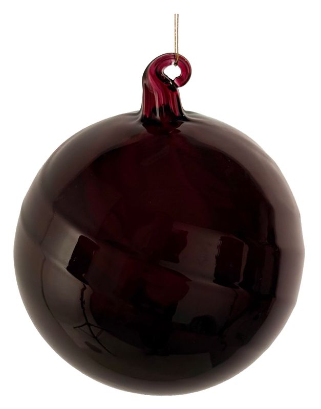 Bola de vidro ESPIRAL bordô escuro 8cm