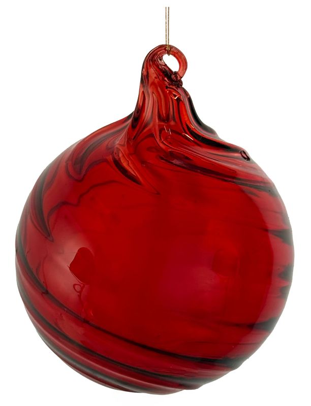 Bola de vidro ESPIRAL vermelho escuro 8cm