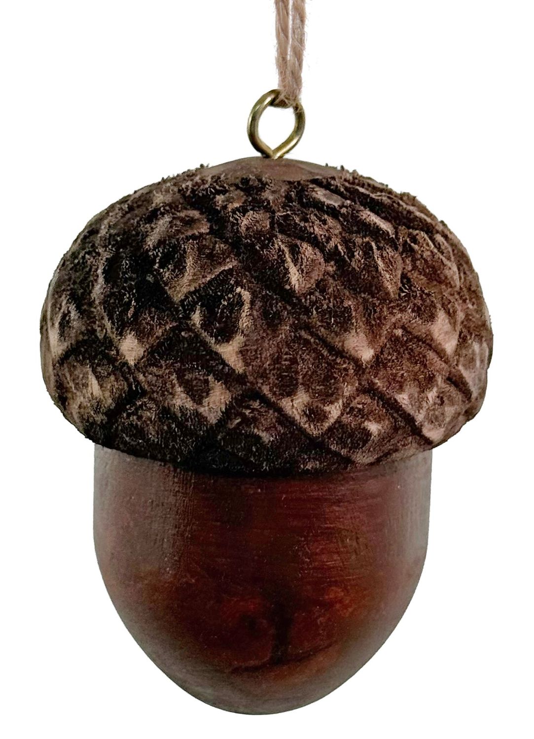 Bolota de madeira castanha 8cm