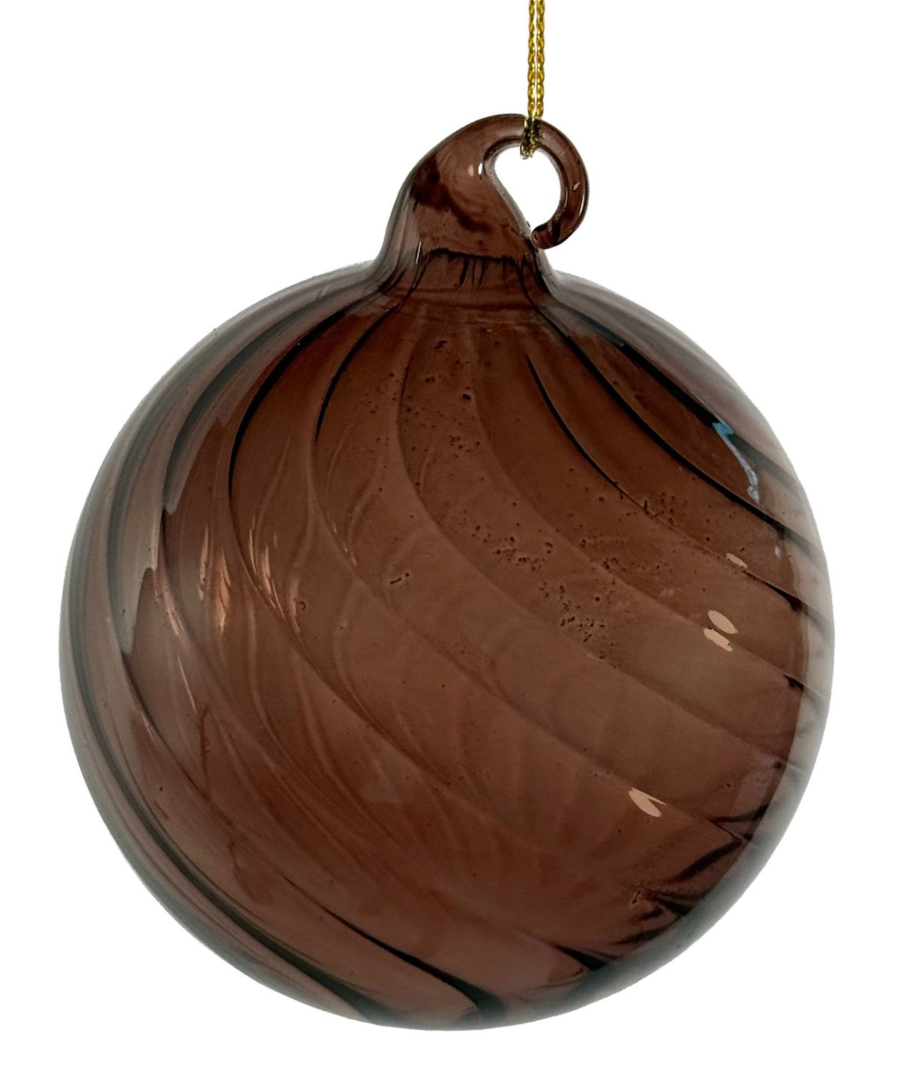 Bola de vidro ESPIRAL castanha transparente 8cm