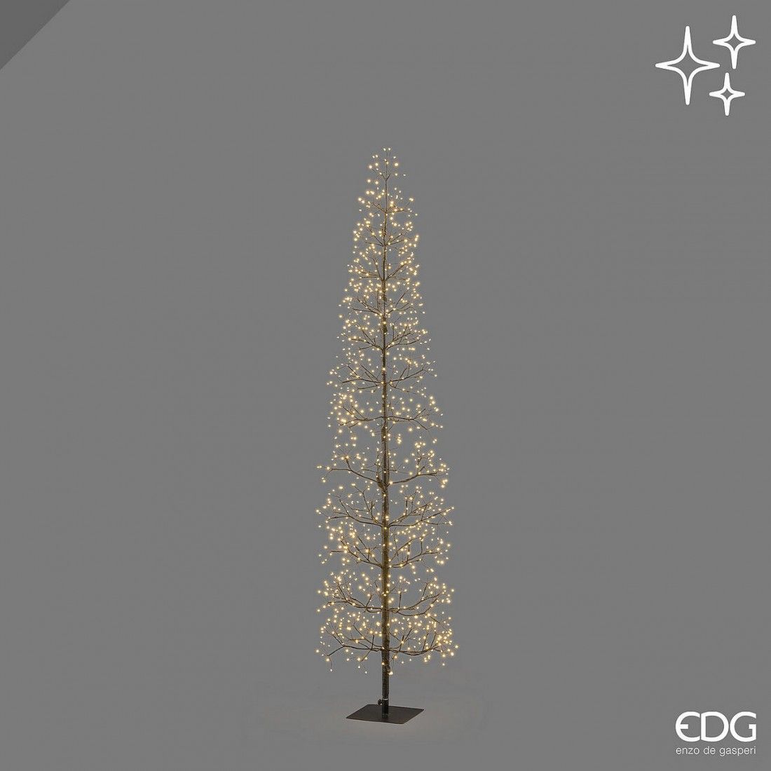 Árvore LED faia slim 1080 LED H180cm - Preto