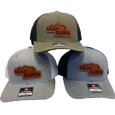 Just Fish'n Custom Leather Patch Hat - Old Logo
