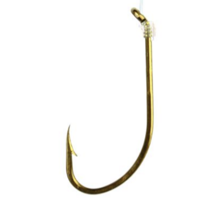 Eagle Claw 031H-8 Medium Wire Snelled Hook, Size 8, Plain Shank