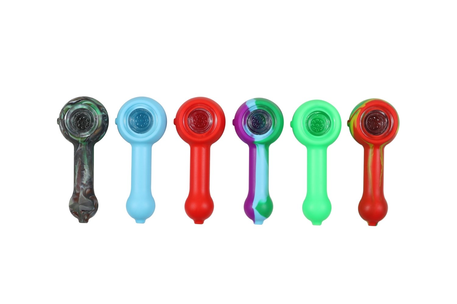 NEW - Silicone Pipe with Glass Insert