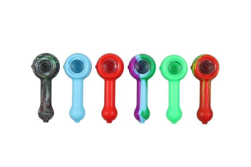 NEW - Silicone Pipe with Glass Insert