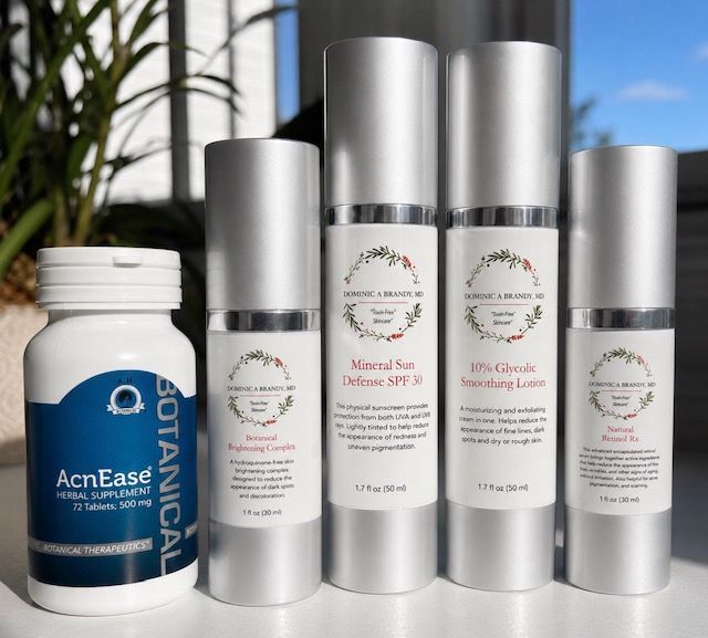 ACNE SCARRING BUNDLE ACNE SCARRING BUNDLE from Dominic A Brandy, MD Toxin-Free Skincare, showing the products included