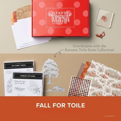 Fall for Toile Paper Pumpkin Card Making Kit - New in Sealed Box