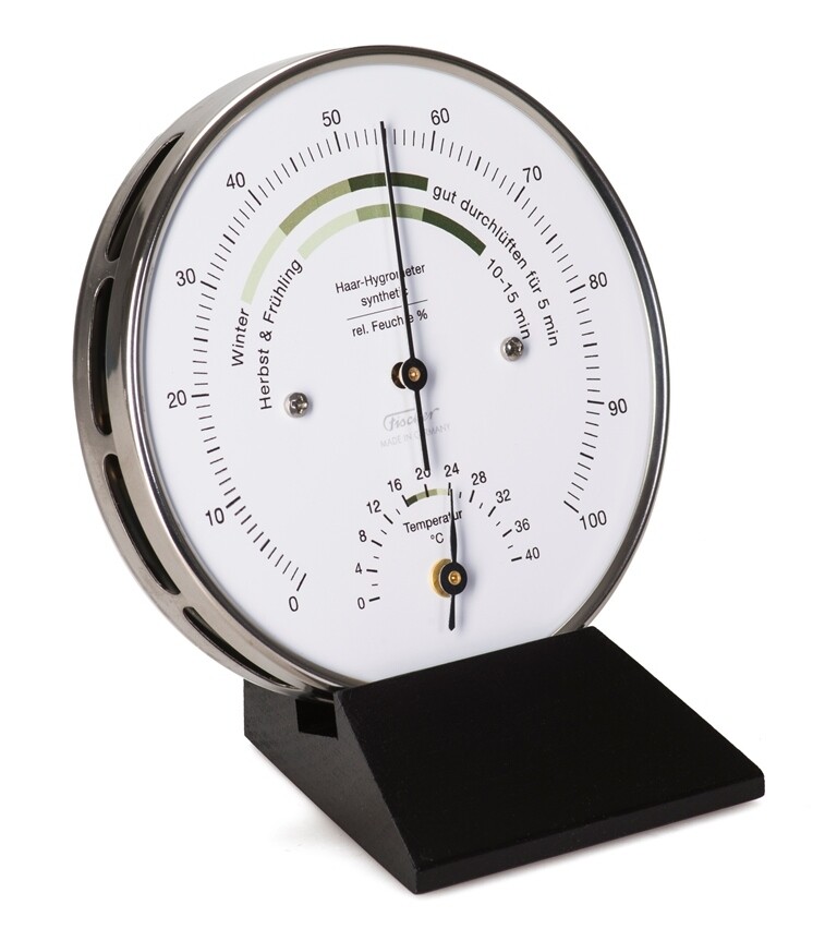 Fischer 122.01HT Edelstahl Wohnklima-Hygrometer mit Thermometer 