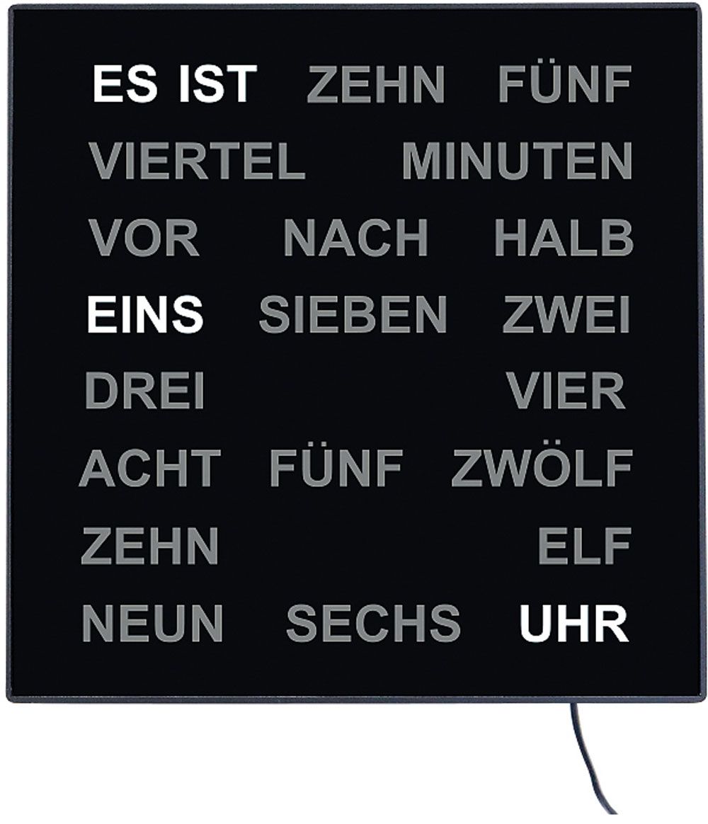 digitale Wortuhr LED-Anzeige 28 x 28 cm
