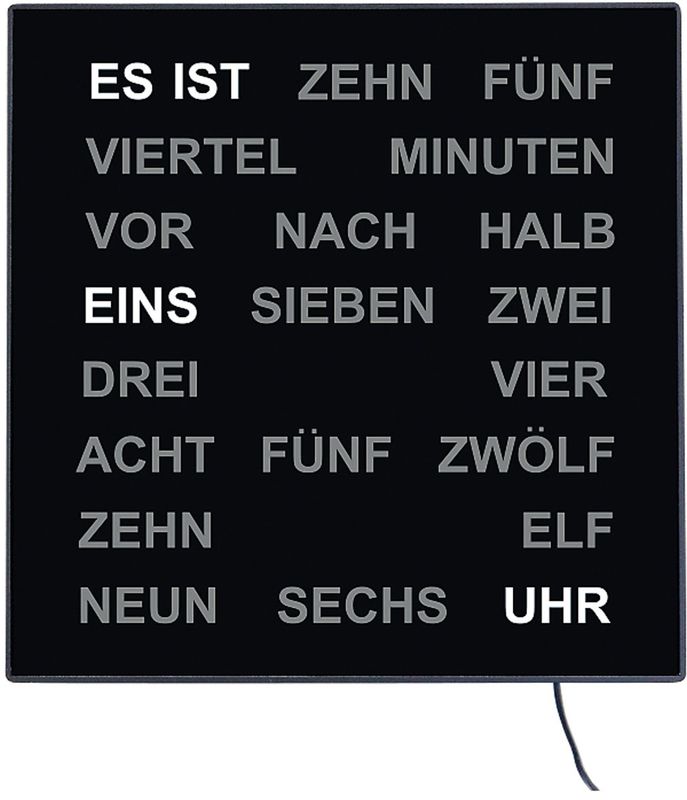 digitale Wortuhr LED-Anzeige 28 x 28 cm