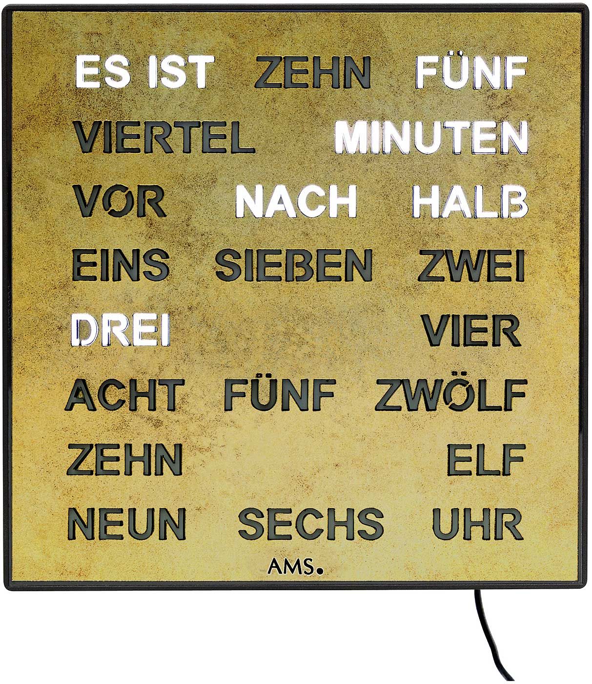 digitale Wortuhr LED-Anzeige 28 x 28 cm