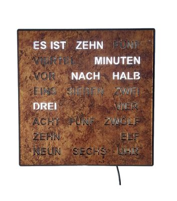 digitale Wortuhr LED-Anzeige 28 x 28 cm