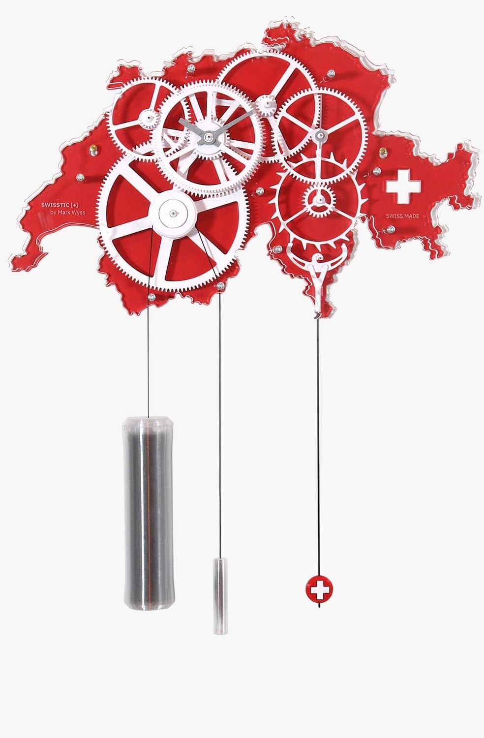Mechanische Wanduhr mit Pendel "Schweiz"