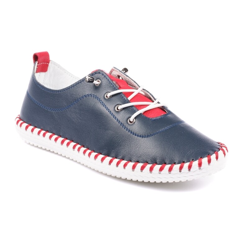 Women's Blue Sandown Leather Shoe