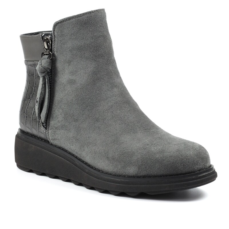Women's Grey Greta Ankle Wedge Boot