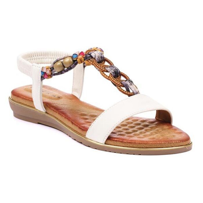 Women's White Sily Sandals