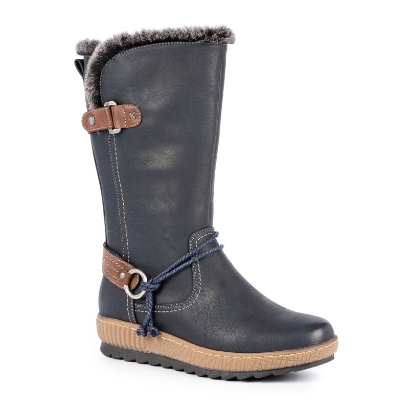 Women's Navy Gigi Waterproof Mid Calf Boot
