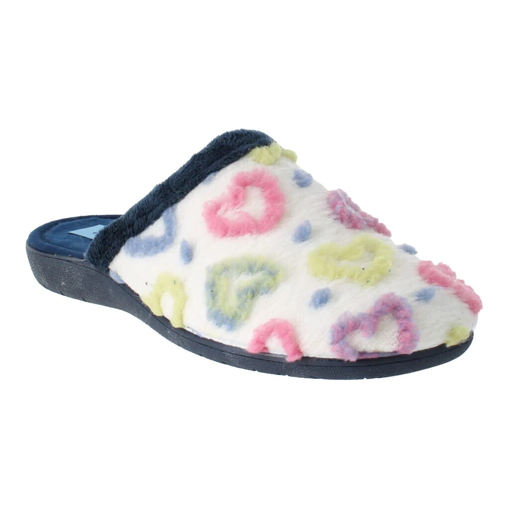 Women's Navy & White Apricot Mule Slippers
