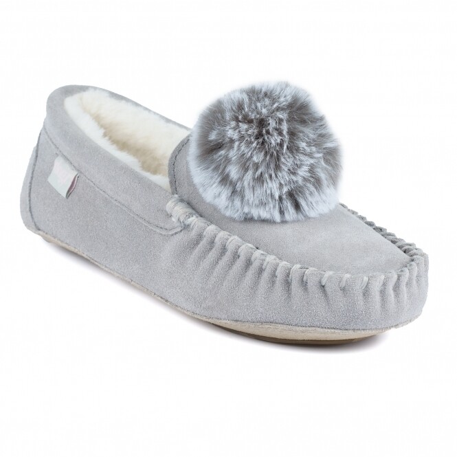 Women's Grey Bessie Suede Slipper