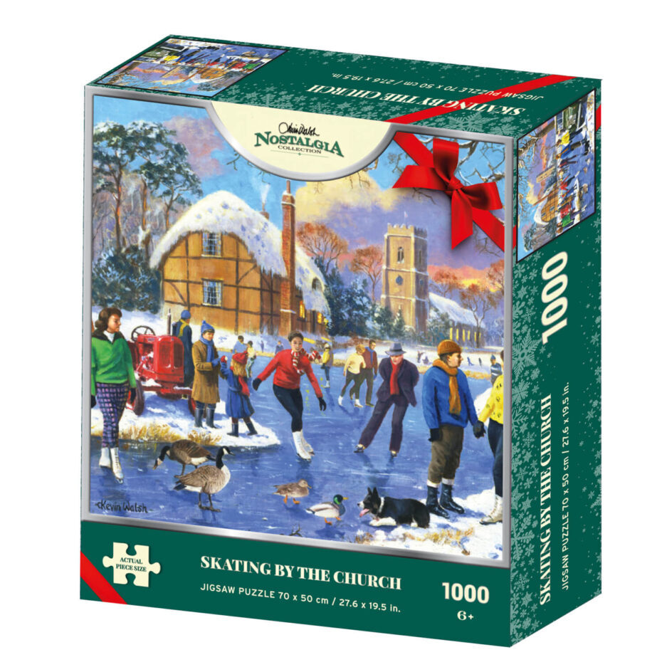 Kevin Walsh | Skating By The Church 1000 Piece Jigsaw Puzzle