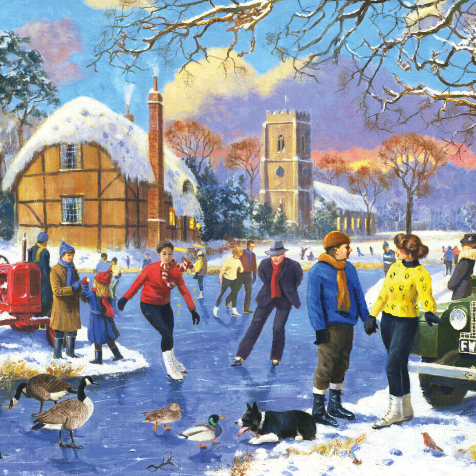 Kevin Walsh | Skating By The Church 1000 Piece Jigsaw Puzzle