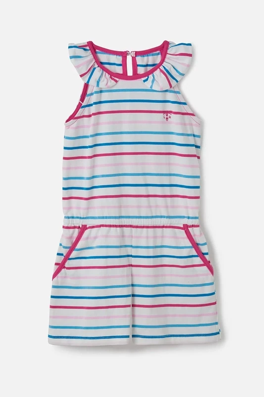 Girl's Blue Pink Stripe Penelope Playsuit