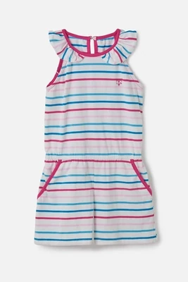 Girl's Blue Pink Stripe Penelope Playsuit