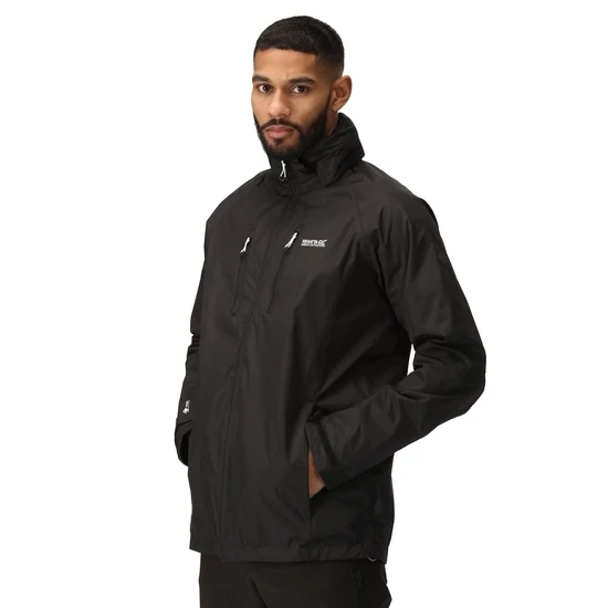 Men's Black Calderdale II Waterproof Jacket Full Zip Up Hooded Breathable Coat, Size: Small