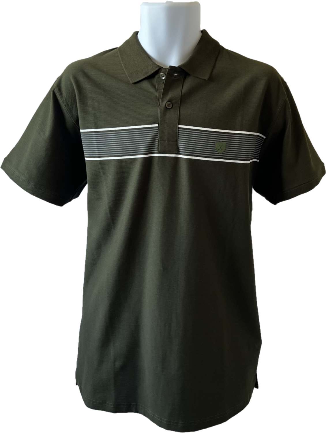 Men's Dark Green Adrian Short Sleeve Polo Shirt, Size: Small