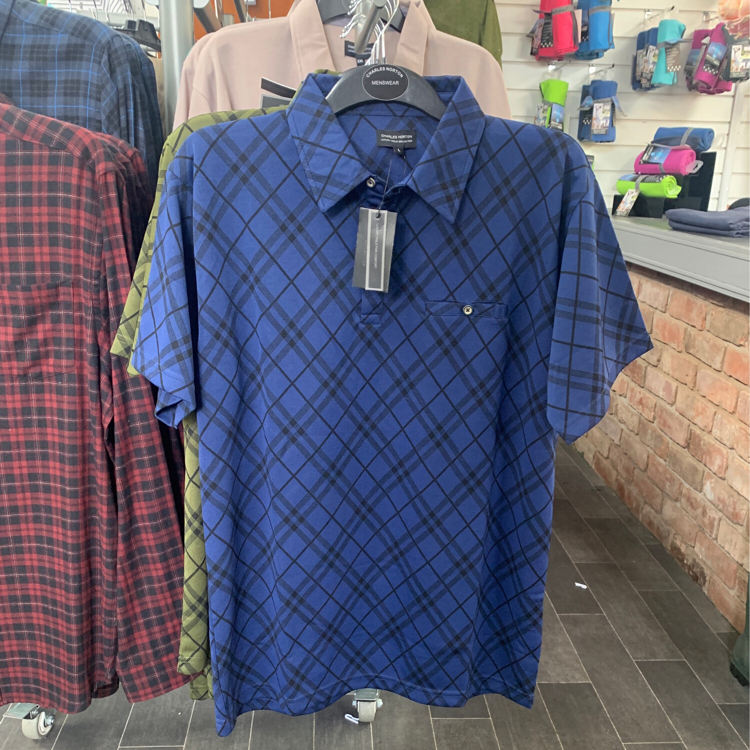 Men's Navy Harlequin Polo Shirt