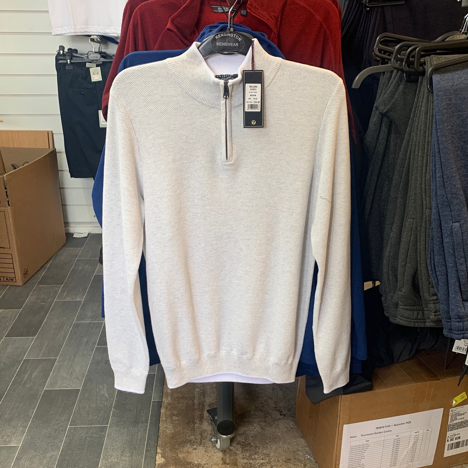 Men's Oatgrey Combo Echoes Sweater with Zipper