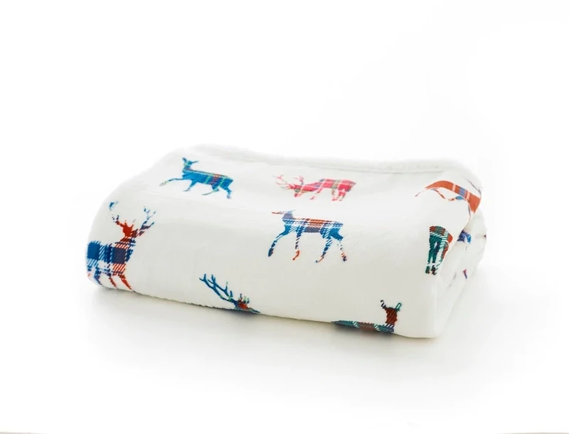 Deyongs | Tartan Stag Printed Flannel Throw