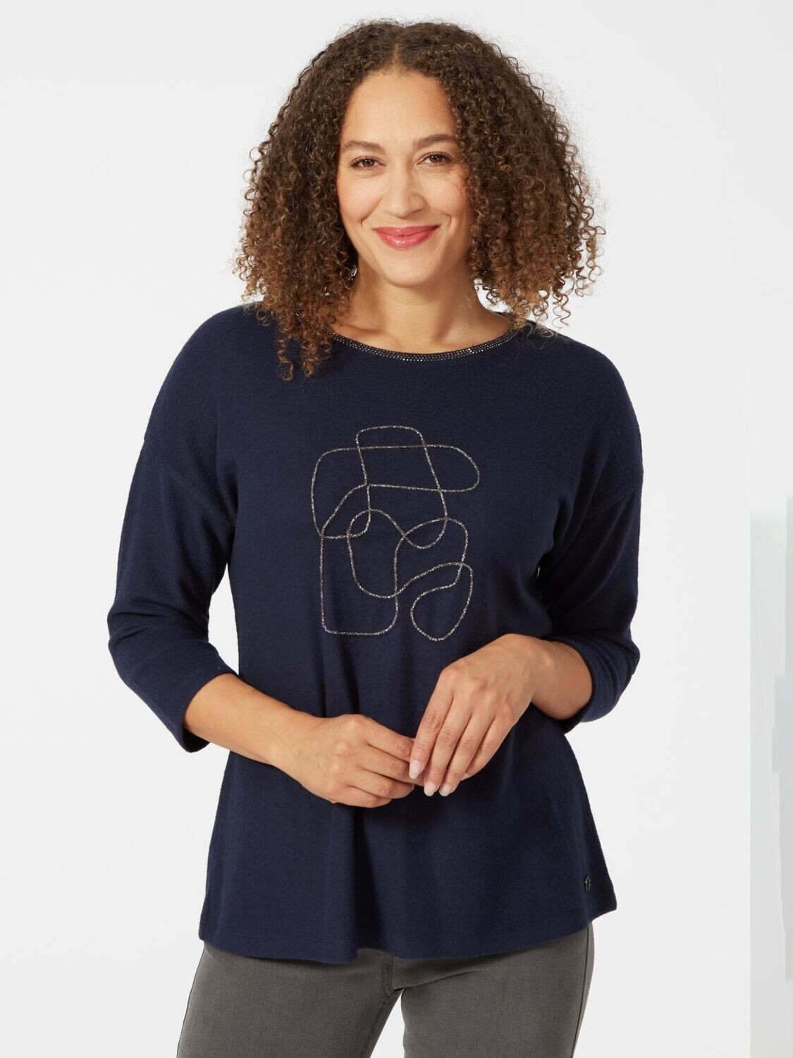 Women's Corneli Embroidery Placement Top