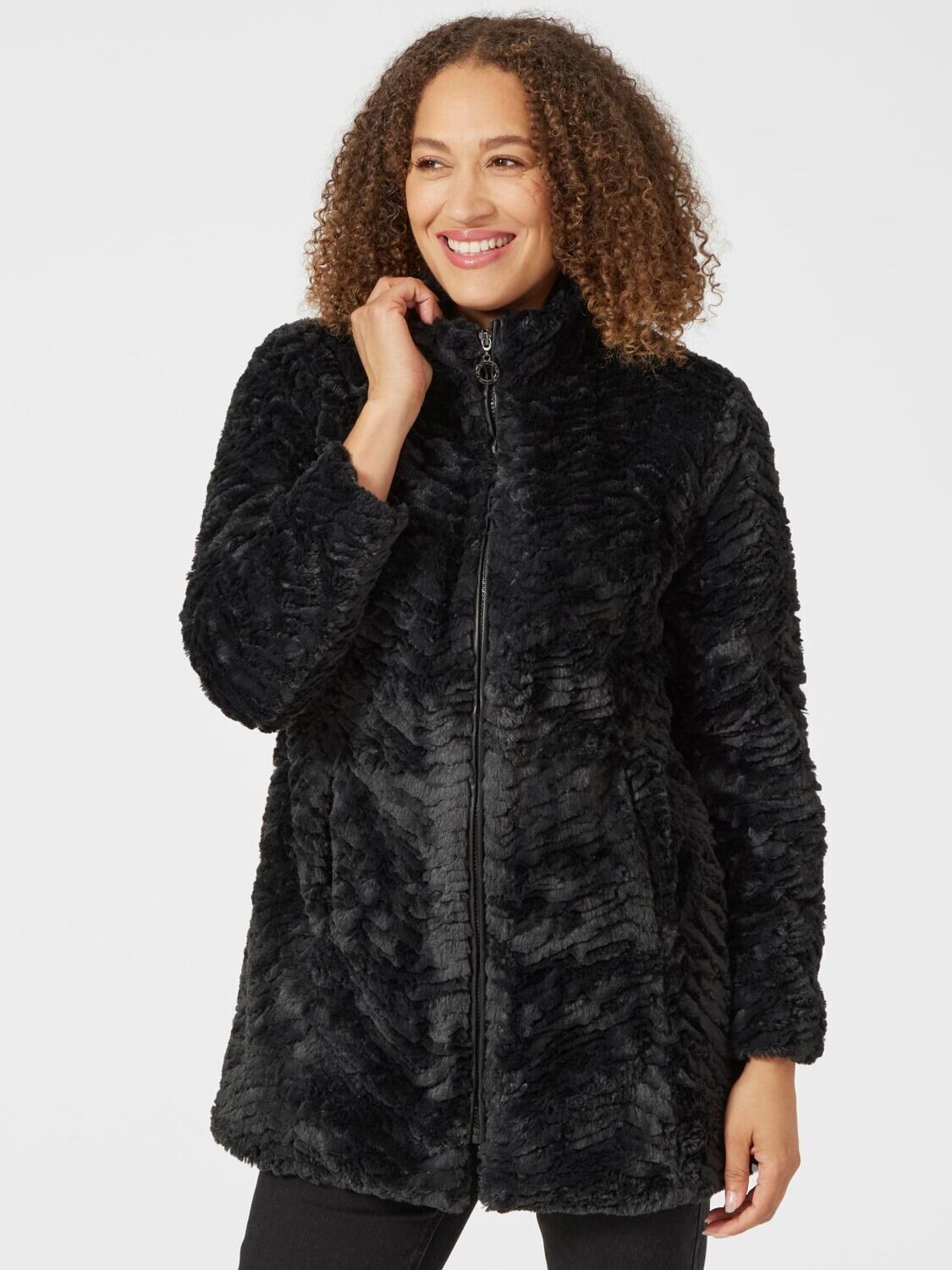 Women's Solid Fur Coat