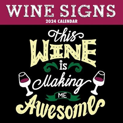 2024 Square Wall Calendar - Wine Signs