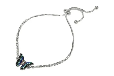 Indulgence | Rhodium Crystal Butterfly Drawstring Bracelet