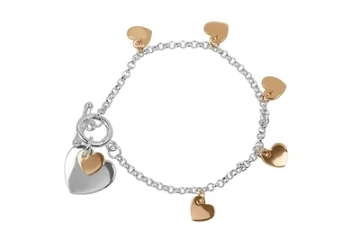 Indulgence | Silver Chain and RG Multi Heart Bracelet