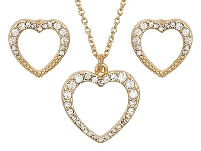 Indulgence | Gold Crystal Heart Necklace & Ear Set