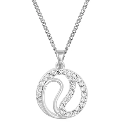 Indulgence | Rhodium Crystal Disc Swirl Necklace
