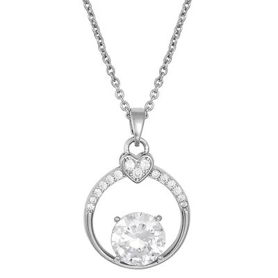 Indulgence | Rhodium CZ Crystal Ring Necklace