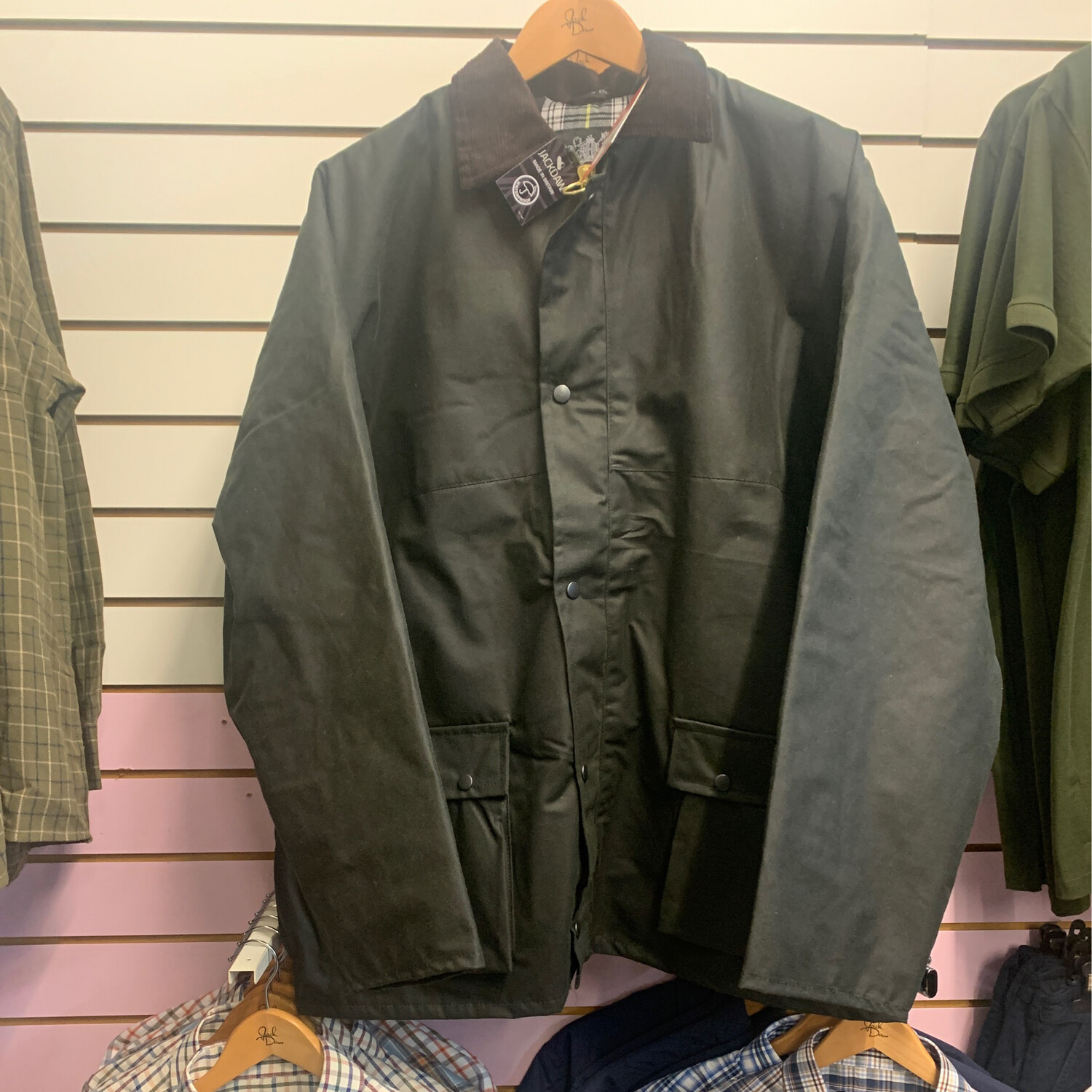 Men's Green Windsor Wax Waterproof Jacket, Size: Small