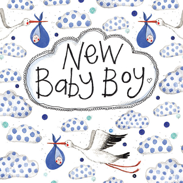 Alex Clark | Stork New Baby Boy Card