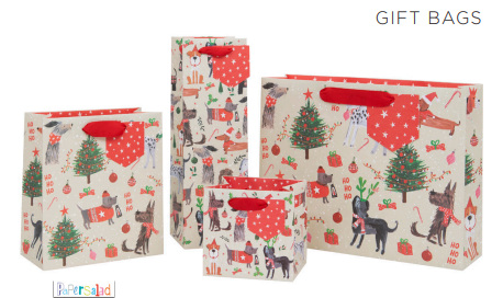 Glick | Christmas Bow Wow Gift Bags, Type: Bottle Gift Bag